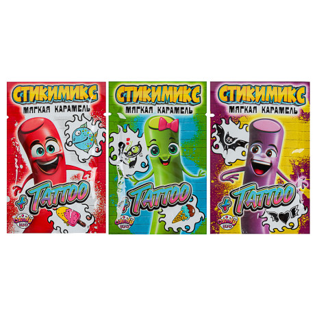 Мягкая карамель "Стикимикс + тату", 5 г