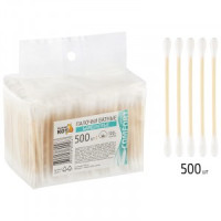 Ватные палочки Бамбуковые 500шт, кратно 24упак, 105517  Рыжий кот