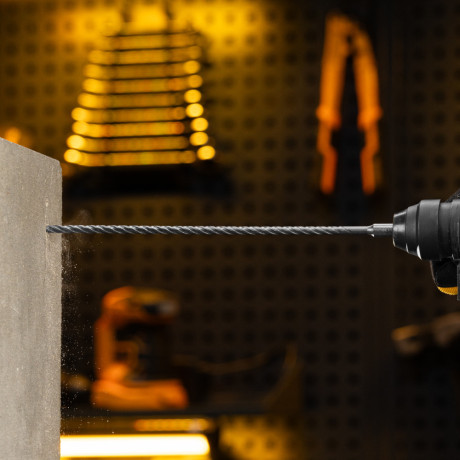 Бур по бетону, цельная крестовая пластина, 6x315 мм, SDS PLUS Denzel