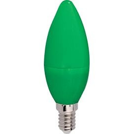 Ecola свеча E14 6W Зеленая матов. 100x37 C4TG60ELY (10!)