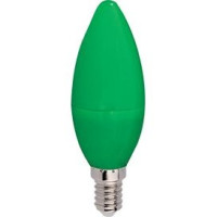 Ecola свеча E14 6W Зеленая матов. 100x37 C4TG60ELY (10!)