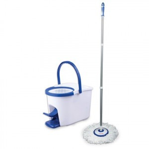 Набор д/уборки Лайма ведро 5 л с отжимом и педалью, швабра с кругл. насадкой на липучке, 601459