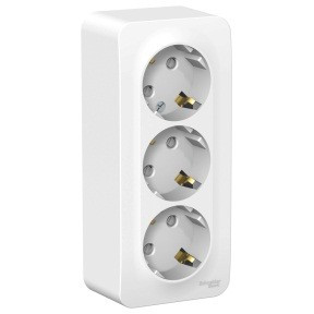 Systeme Electric BLANCA роз. ОУ 3 мест. 16А бел. (пл.осн., земля, штор., изол.пл.) BLNRA011311 (5!)