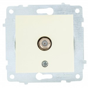 OVIVO мех. роз. СУ 1 мест. спутник (F-коннектор) крем (ко всем рамкам) 600-000302-231