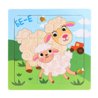 ИГРОЛЕНД Пазл деревянный для малышей, дерево, 15х15см, 6-10 дизайнов