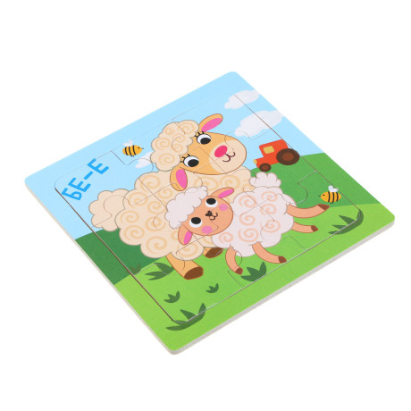 ИГРОЛЕНД Пазл деревянный для малышей, дерево, 15х15см, 6-10 дизайнов