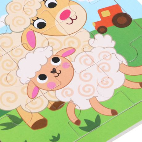 ИГРОЛЕНД Пазл деревянный для малышей, дерево, 15х15см, 6-10 дизайнов