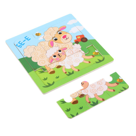 ИГРОЛЕНД Пазл деревянный для малышей, дерево, 15х15см, 6-10 дизайнов