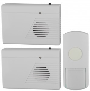 ЭРА C27-2 звонок беспроводной цифр. 100м, 6 мелодий, 2 динам, 2хAA/A23 с кнопкой IP44 бел. BL 2624