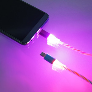 FORZA Кабель для зарядки Конфетти Micro USB, 1м, 1.5А, цветная подсветка, 3 цвета, пакет