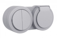 OVIVO XONE Роз. ОУ 1 мест. (земля, крышка) + Выкл. ОУ 2 кл. серый 406-240000-925