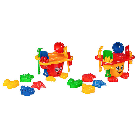 ИГРОЛЕНД Набор для игры в песке "Дружок", 9 предметов, 19х23х21см, 2 дизайна, для детей 3+