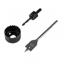 KRANZ Набор для установки врезных замков, 22 мм/48 мм (перовое сверло/кольцевая пила) KR-92-0262