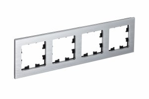 Systeme Electric AtlasDesign Nature рамка СУ 4 мест. металл серебро ATN312104