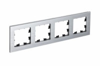 Systeme Electric AtlasDesign Nature рамка СУ 4 мест. металл серебро ATN312104