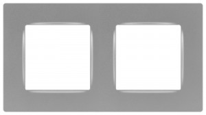 ЭРА 12 рамка СУ 2 мест. Классик, алюминий 12-5202-03