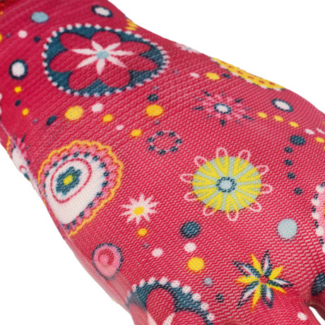 Перчатки садовые из полиэстера с нитрильным обливом, красные, M Palisad