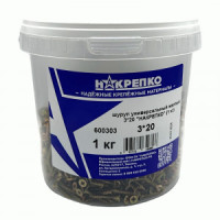 Шуруп универсальный желтый 3*20 (1 кг) 1/6 НАКРЕПКО 600303