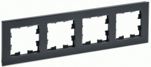 IEK BRITE Рамка СУ 4 мест. РУ-4-2-БрЧ стекло черн. BR-M42-G-K02