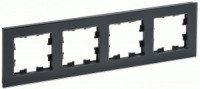 IEK BRITE Рамка СУ 4 мест. РУ-4-2-БрЧ стекло черн. BR-M42-G-K02