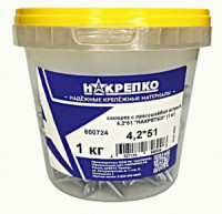 Саморез с прессшайбой острый 4,2*51 (ведро 1кг, цена за ведро) НАКРЕПКО 600724