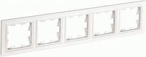 IEK BRITE Рамка СУ 5 мест. РУ-5-БрБ пластик белый BR-M52-K01