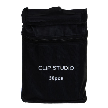 ClipStudio Набор маркеров для скетчинга, 36 цветов, 2-сторонний круг.наконечник/скошенный, чехол
