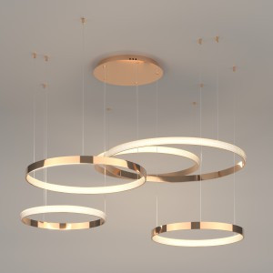 EUROSVET св-к подвес. св/д упр. 160W 8000lm 2K-4K-6K пульт ДУ 1280х1100 металл медь Posh 90175/5