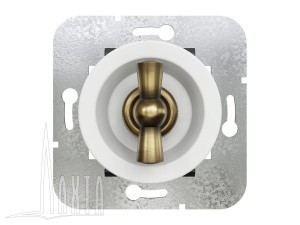 МЕЗОНИНЪ РЕТРО мех. выкл. СУ проходной, белый, ручка(металл)бронза, Лахта СенатЪ GE35404-0136