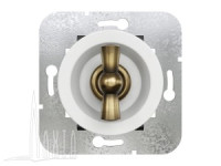 МЕЗОНИНЪ РЕТРО мех. выкл. СУ проходной, белый, ручка(металл)бронза, Лахта СенатЪ GE35404-0136