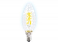 Ambrella Filament  свеча C35 6W E14 6400K 6K 35x100 филамент (нитевидная) прозр.