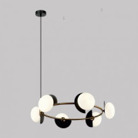 Eurosvet св-к подвес. 6x25W 750х750х920 мет черный/белый/латунь Moity 70150/6 a064823
