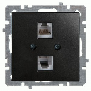 Nilson TOURAN-ALEGRA-THOR мех. роз. комп. 2 мест. СУ (RJ45 CAT5) матовый черный 24380446