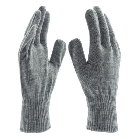 Перчатки трикотажные, акрил, серая туча, двойная манжета Сибртех