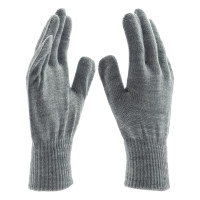 Перчатки трикотажные, акрил, серая туча, двойная манжета Сибртех