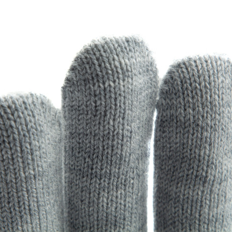 Перчатки трикотажные, акрил, серая туча, двойная манжета Сибртех
