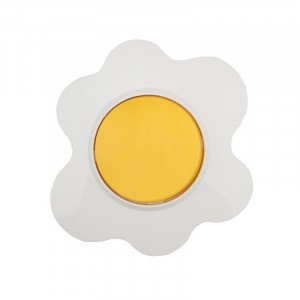 KRANZ HAPPY выкл. 1 кл СУ, Яичница, 10 А, желтый/белый KR-78-0629