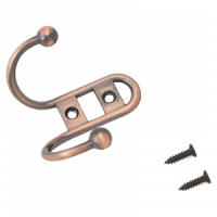 Крючок-вешалка мебельн 2-рожк 208B AC медь Инд. уп. на подвесе StahlBuro (300,50)