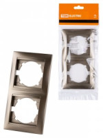 TDM Лама рамка 2 мест. вертикальная бронза SQ1815-0733