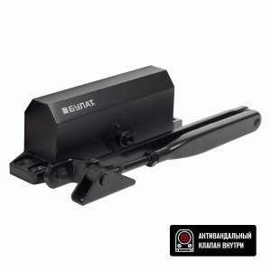 Доводчик дверной БУЛАТ ARCTIC ДД 502/4 A-B (60-120 кг) черный, морозостойкий (10)