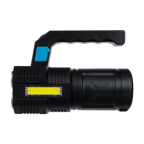 Фонарь прожектор тм ЕРМАК, 4 LED + COB, 4 режима, 2000мАч, USB кабель, пластик, 147х103х60 мм