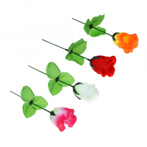 LADECOR Цветок искусственный роза, 35-40 см, пластик, 4 цвета