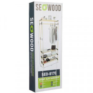 SEOWOOD Гардеробная система для хранения одежды, 164x28x77 см, натуральное дерево
