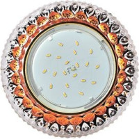 Ecola GX53 H4 LD7009 св-к Круг &quot;Кристалл&quot; подсветка 4K Янтарь/Золото 40x125 FO53GCEFB (10!)