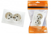 TDM Таймыр роз. СУ 2 мест. 16А бел. (керам. осн., земля) (10!) SQ1814-0014