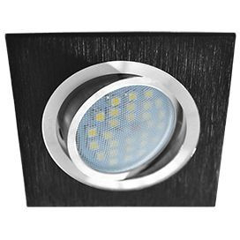 Ecola DL205 MR16 GU5.3 св-к литой поворот.Квадрат шлифованный черный/Хром 25x92 FK16PSECB (10!)