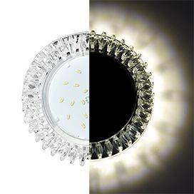 Ecola GX53 H4 LD5361 св-к Стекло Круг проз.стразы Гребенка подсв. 4K Хром-зер 38x126 SK53RCEFB (10!)