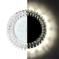 Ecola GX53 H4 LD5361 св-к Стекло Круг проз.стразы Гребенка подсв. 4K Хром-зер 38x126 SK53RCEFB (10!)