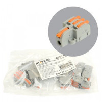 STEKKER клемма СМК разветв. с рычагом супер-компактная LD220-103 1вх/3вых 0,2-4мм2, 32А (DIY 10шт)