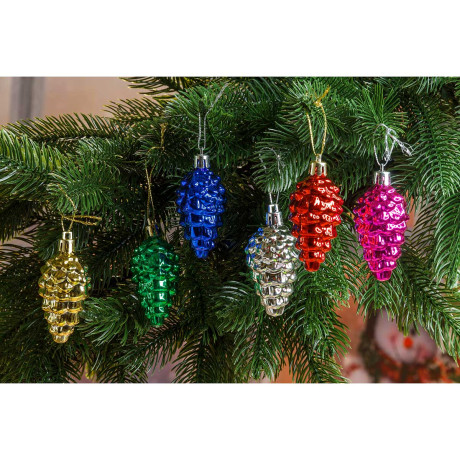 Шар Т111 6шт 6см (шишки) микс  (280)